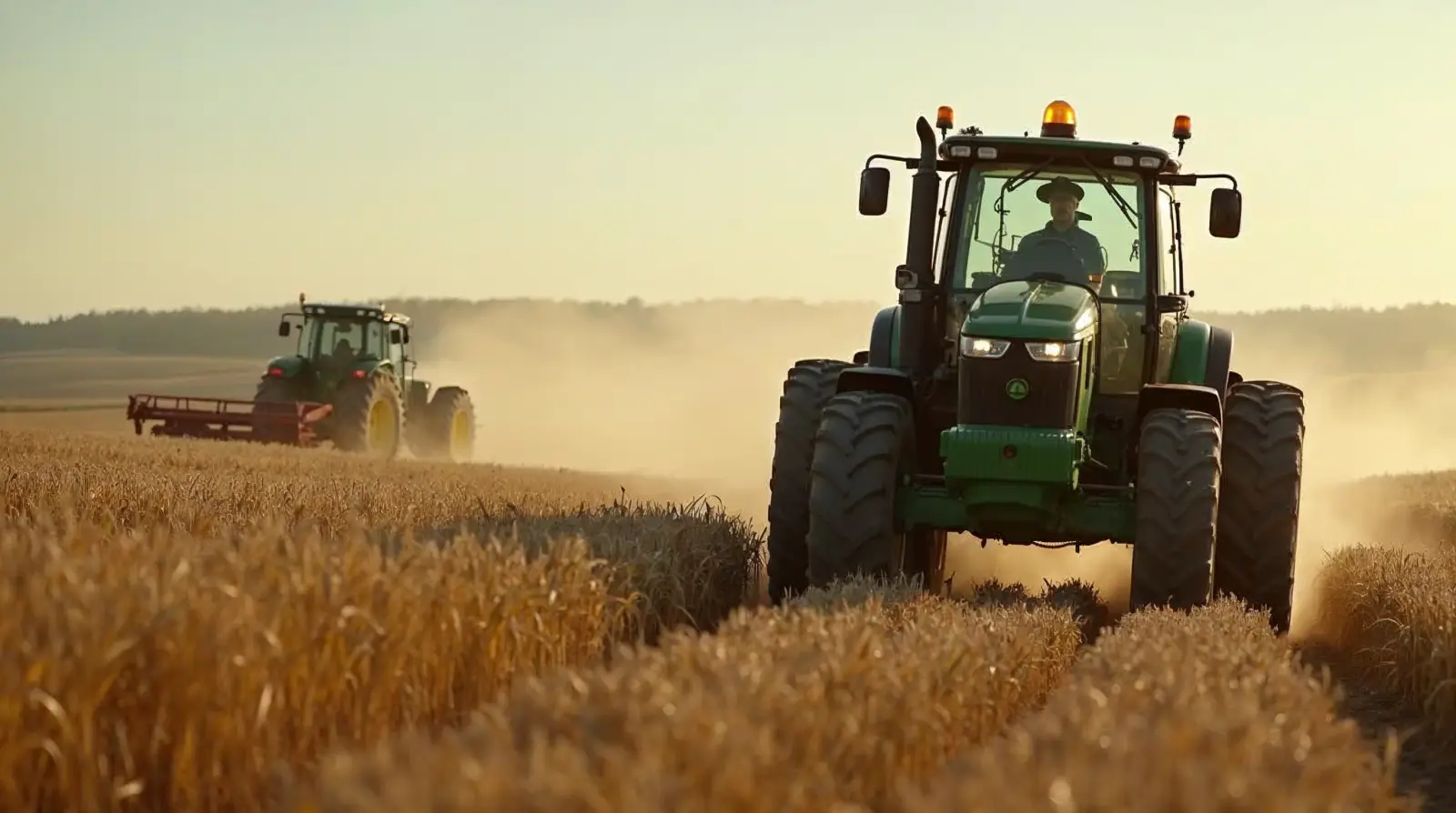 Tractor using GPS auto-steer on a field pass