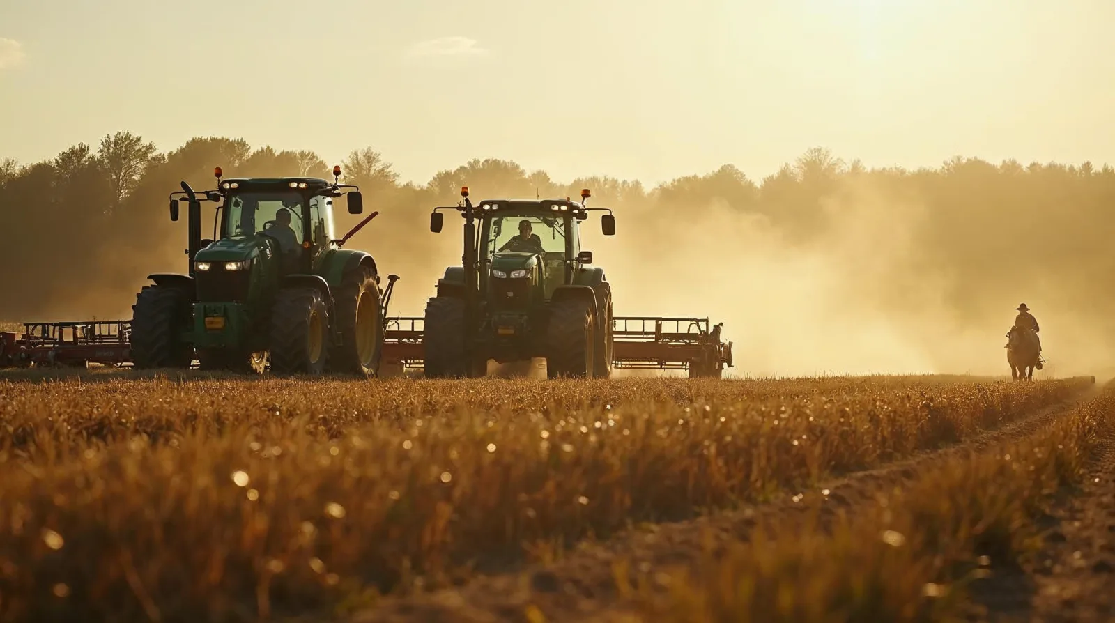 A Veris soil mapping cart with rolling coulter electrodes towed across an open spring field