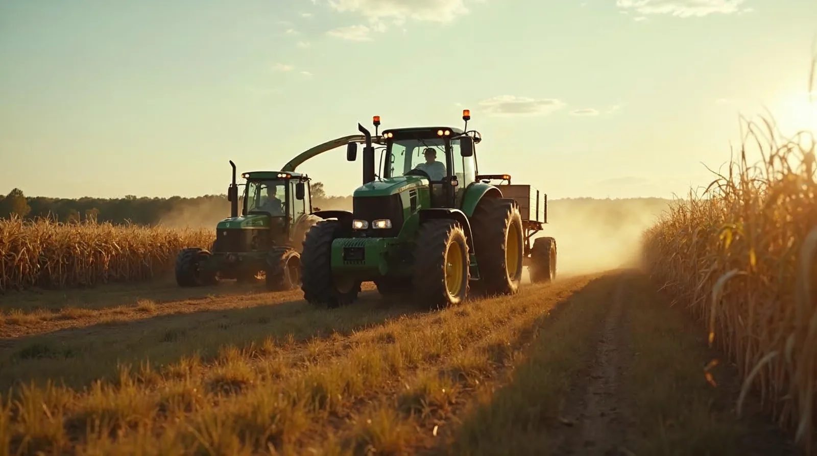 A lime spreader applying variable rate lime across a field with mapped pH zones