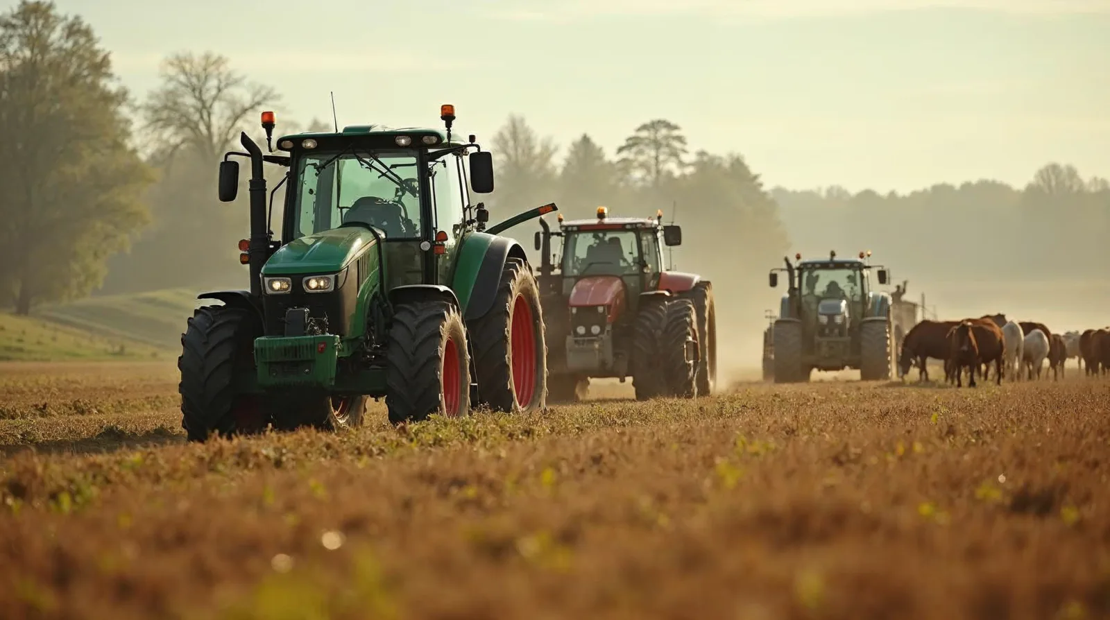 A variable rate spreader applying fertilizer across mapped management zones in a crop field